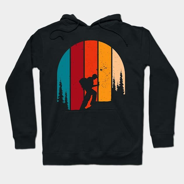 Retro Style Hiking Camping Gift Hoodie by dmitriytewzir